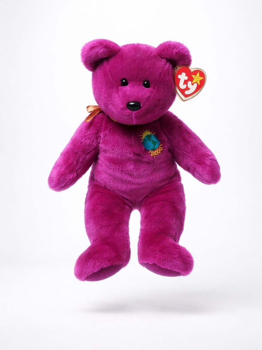 Ty Beanie Baby Magenta Millennium Bear - Plush Kids Toy